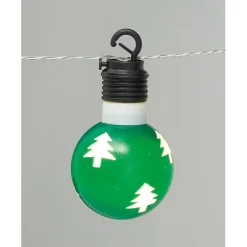 Gifi Guirlande lumineuse boules vertes motifs étoiles L. 2,25 m^ Décoration Extérieure De Noël