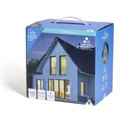 Gifi Guirlande lumineuse extérieure 600LED blanc froid/bleu clair/bleu 45m^ Décoration Extérieure De Noël