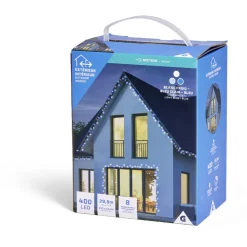 Gifi Guirlande lumineuse extérieure 400LED blanc froid/bleu clair/bleu 29,9m^ Décoration Extérieure De Noël