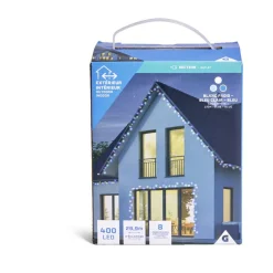 Gifi Guirlande lumineuse extérieure 400LED blanc froid/bleu clair/bleu 29,9m^ Décoration Extérieure De Noël