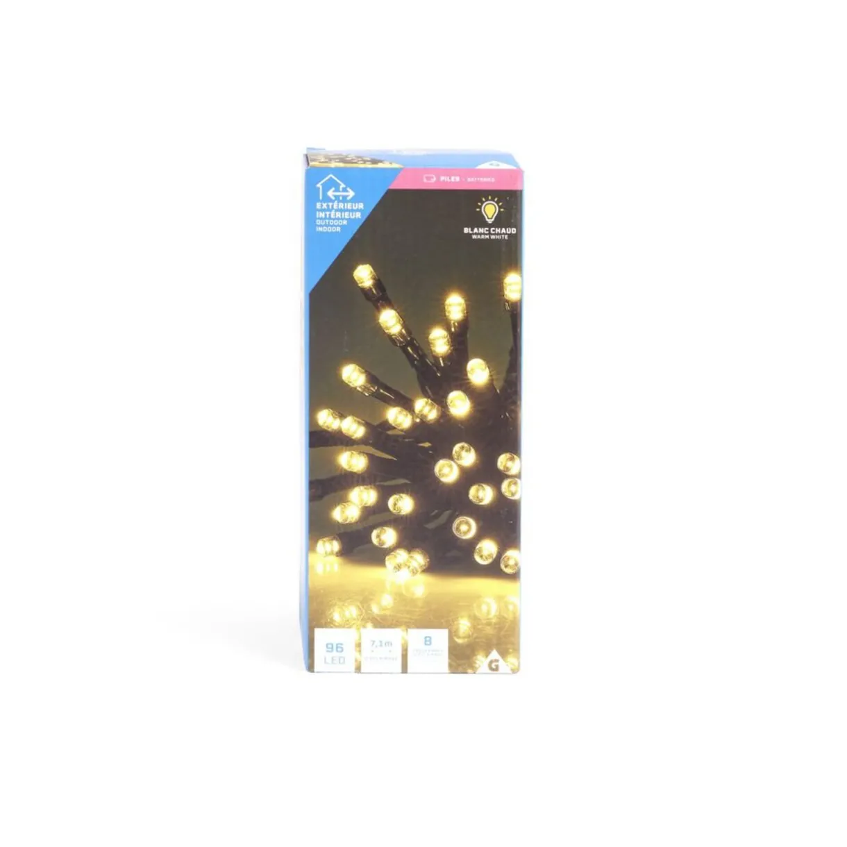 Gifi Guirlande lumineuse extérieur 96LED blanc chaud 7,1m^ Décoration Extérieure De Noël