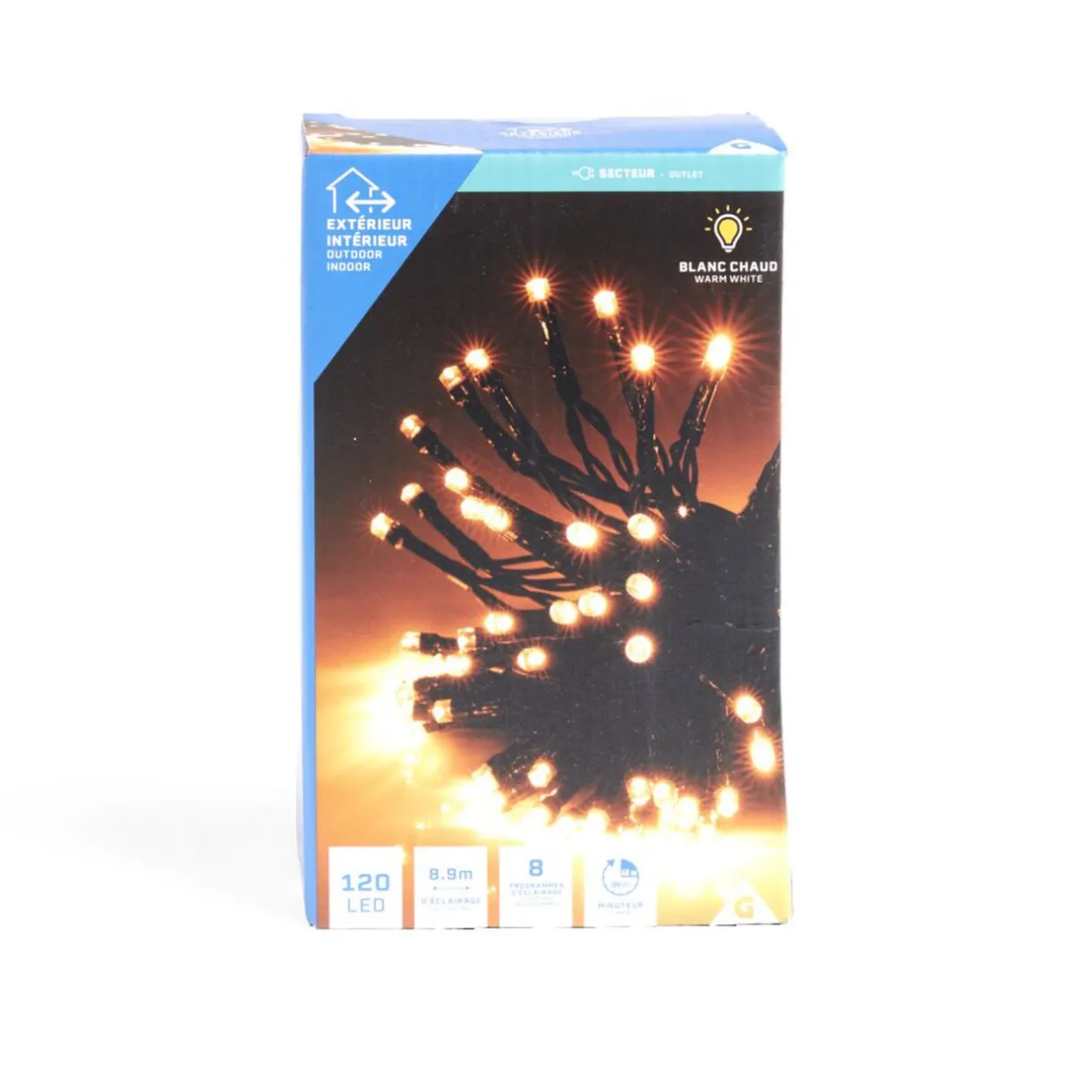 Gifi Guirlande lumineuse extérieur 120LED blanc chaud 8,9m^ Décoration Extérieure De Noël