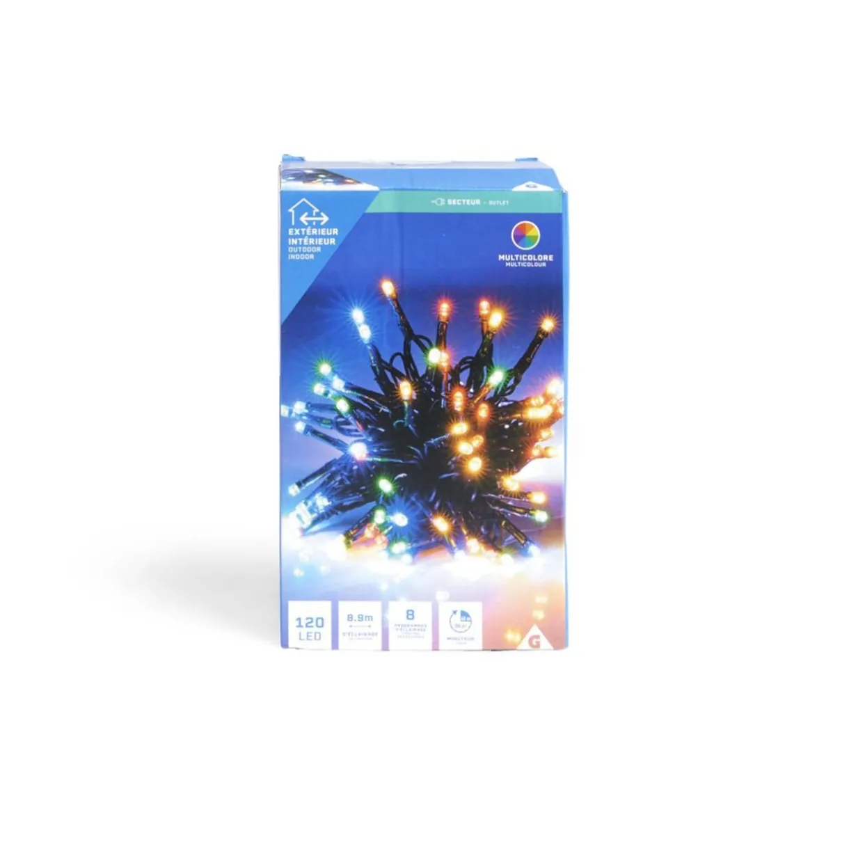 Gifi Guirlande lumineuse extérieur 120LED multicolores 8,9m^ Décoration Extérieure De Noël