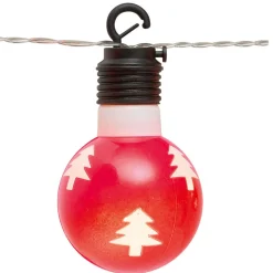 Gifi Guirlande lumineuse solaire boules rouges motifs blancs L. 2,25 m^ Décoration Extérieure De Noël