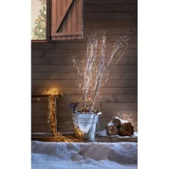 Gifi Guirlande lumineuse solaire 400 microled blanc chaud 20 m^ Décoration Extérieure De Noël