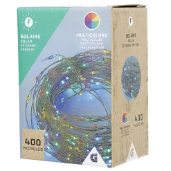 Gifi Guirlande lumineuse Solaire 400 microled Multicolore 20 m^ Décoration Extérieure De Noël