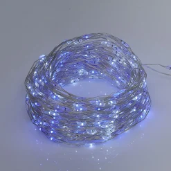 Gifi Guirlande lumineuse solaire 400 microLED bleu et blanc froid 19,9m^ Décoration Extérieure De Noël