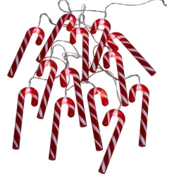 Gifi Guirlande lumineuse solaire sucre d'orge 20LED blanc froid 3,8m^ Décoration Extérieure De Noël