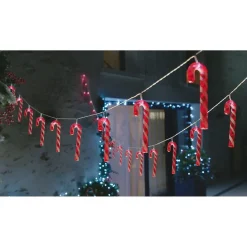 Gifi Guirlande lumineuse solaire sucre d'orge 20LED blanc froid 3,8m^ Décoration Extérieure De Noël