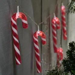 Gifi Guirlande lumineuse solaire sucre d'orge 20LED blanc froid 3,8m^ Décoration Extérieure De Noël