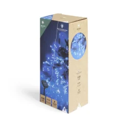 Gifi Guirlande lumineuse solaire 100LED bleu et blanc froid 9,9m^ Décoration Extérieure De Noël