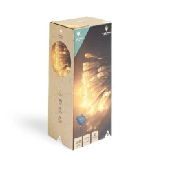 Gifi Guirlande lumineuse solaire 100LED blanc chaud 9,9m^ Décoration Extérieure De Noël