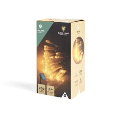 Gifi Guirlande lumineuse solaire 200LED blanc chaud 19,9m^ Décoration Extérieure De Noël
