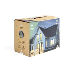 Gifi Guirlande lumineuse solaire 400LED blanc chaud 40m^ Décoration Extérieure De Noël