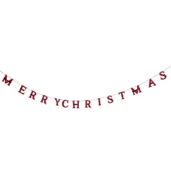 Gifi Guirlande Merry Christmas feutrine rouge 2m^ Décoration Sapin