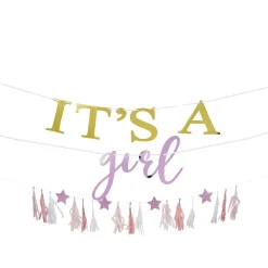 Best Gifi Guirlande révélation fille It's a girl sur 3 rangées