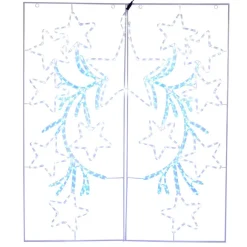 Gifi Guirlande étoile lumineuse blanche et bleue fixe^ Décoration Extérieure De Noël