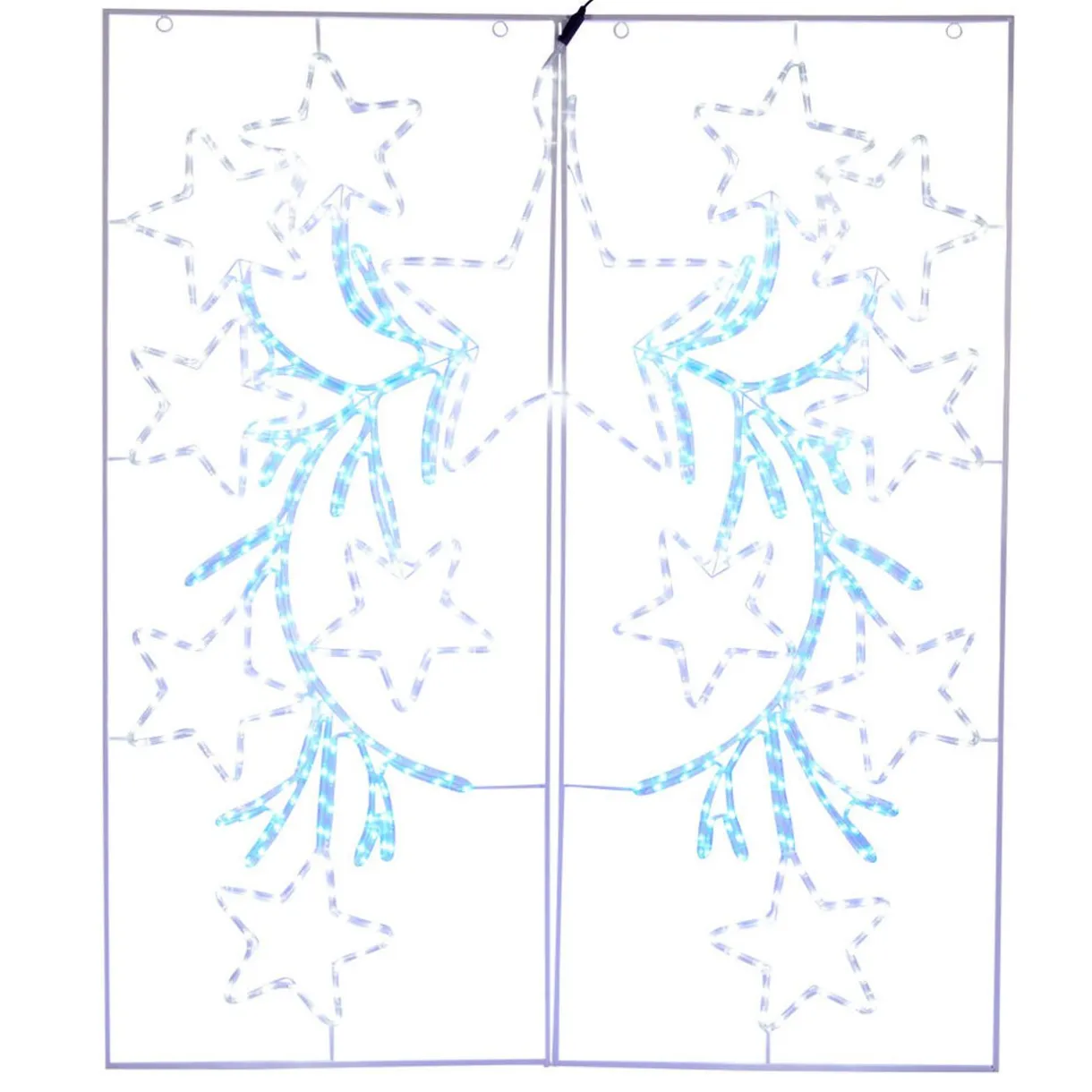 Gifi Guirlande étoile lumineuse blanche et bleue fixe^ Décoration Extérieure De Noël