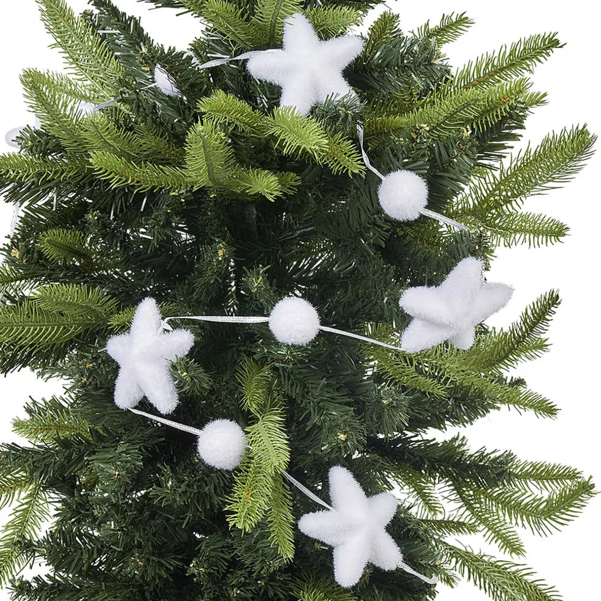 Gifi Guirlande étoiles et boules blanches 1,2 m^ Décoration Sapin