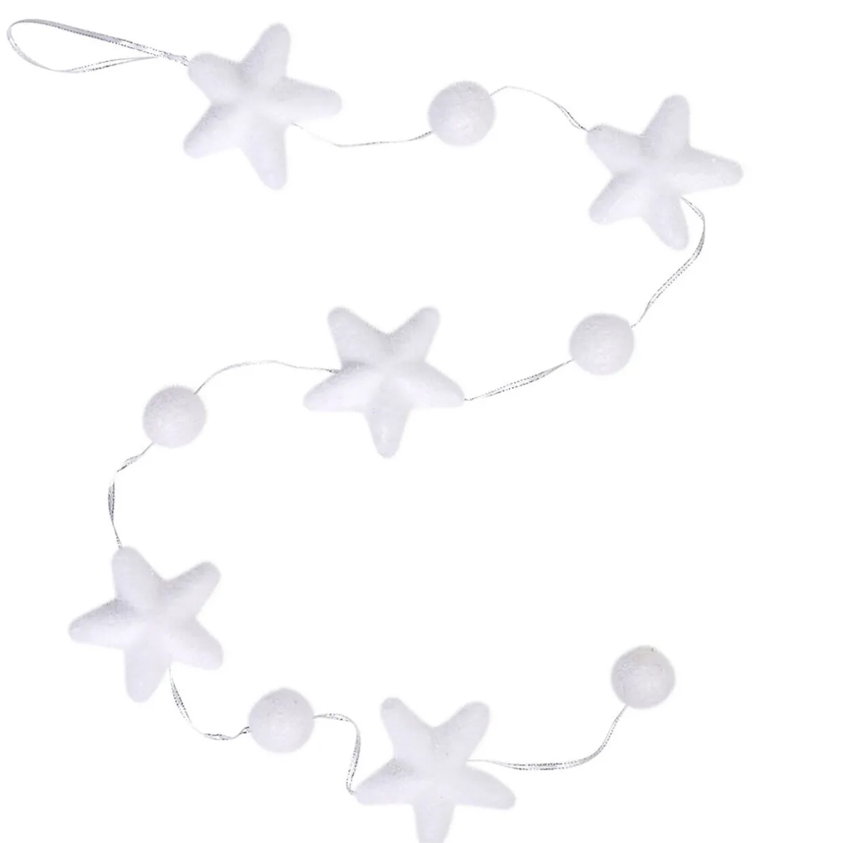 Gifi Guirlande étoiles et boules blanches 1,2 m^ Décoration Sapin