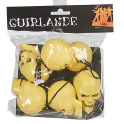 Gifi Guirlande têtes de mort jaune 1,50 m