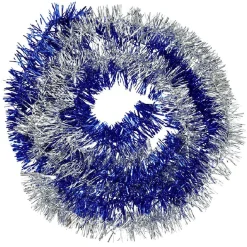 Gifi Guirlandes de Noël bleues et argentées scintillantes x5^ Décoration Sapin