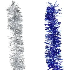 Gifi Guirlandes de Noël bleues et argentées scintillantes x5^ Décoration Sapin