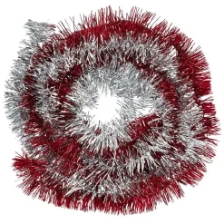 Gifi Guirlandes de Noël rouges et argentées scintillantes x5^ Décoration Sapin