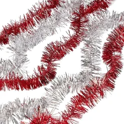 Sale Gifi Guirlandes de Noël scintillantes argentées et rouges x5