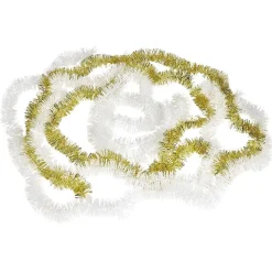 Gifi Guirlandes scintillantes blanches et dorées x5^ Décoration Sapin