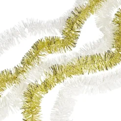 Gifi Guirlandes scintillantes blanches et dorées x5^ Décoration Sapin