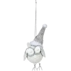 Gifi Hibou à lunettes déco Noël à suspendre^ Décoration Sapin