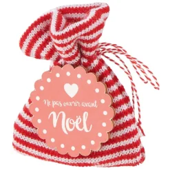 Gifi Hotte à cadeaux de Noël à suspendre rouge^ Décoration Sapin