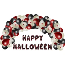 Discount Gifi Kit arche ballons Halloween noir rouge blanc 4m
