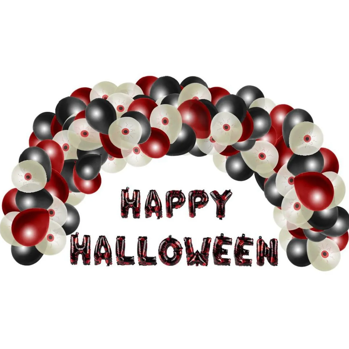 Discount Gifi Kit arche ballons Halloween noir rouge blanc 4m