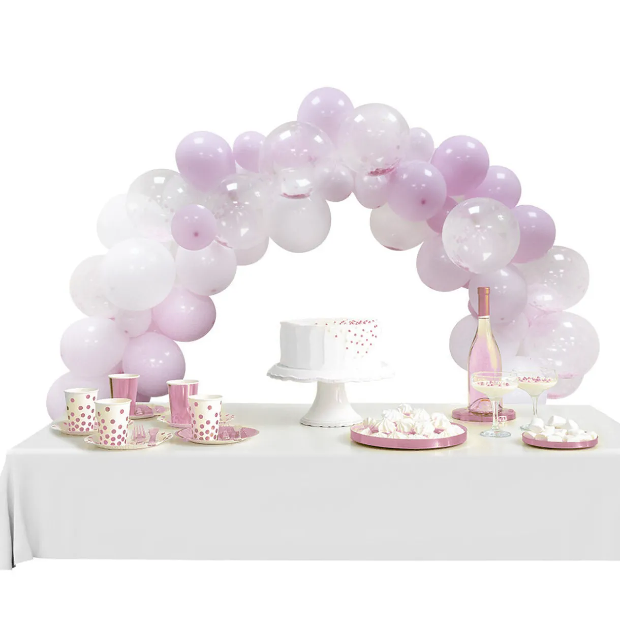 Discount Gifi Kit arche de ballons fée rose et blanc 60 pièces 4m