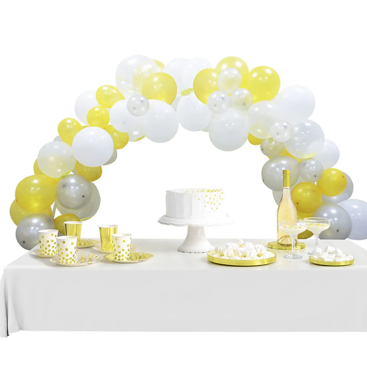 Outlet Gifi Kit arche de ballons nuit gris jaune blanc 60 pièces 4m