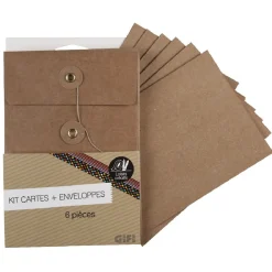 Gifi Kit carte + enveloppe x6^ Loisirs Créatifs Et Emballage Cadeau