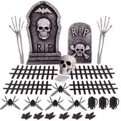 New Gifi Kit décoration cimetière Halloween 24 pièces