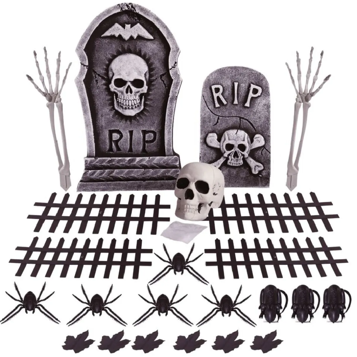 New Gifi Kit décoration cimetière Halloween 24 pièces