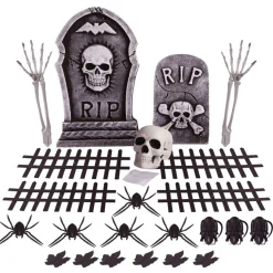 New Gifi Kit décoration cimetière Halloween 24 pièces