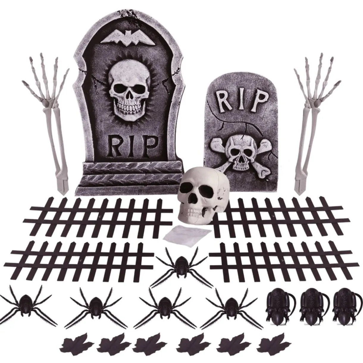 New Gifi Kit décoration cimetière Halloween 24 pièces