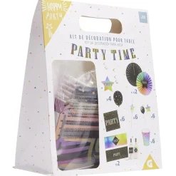 Outlet Gifi Kit décoration et vaisselle jetable Party multicolore 6 personnes