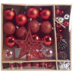 Gifi Kit décoration pour Sapin de Noël Rouge x40
