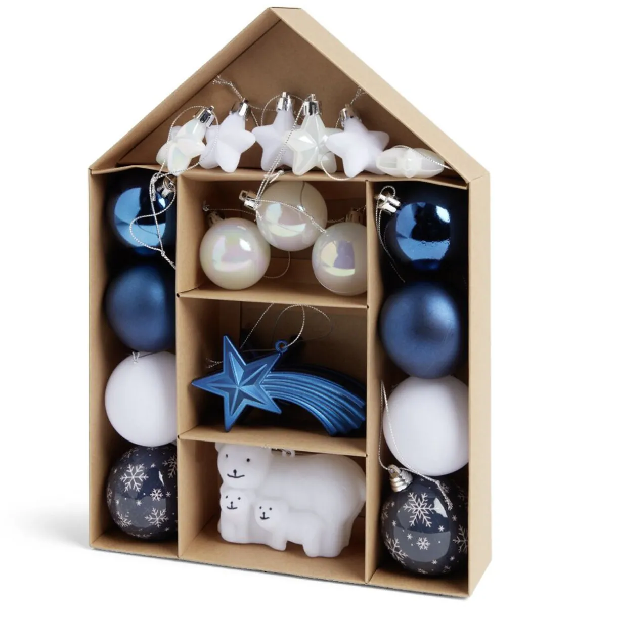 Sale Gifi Kit décoration sapin de Noël boréal bleu et blanc 20 pièces