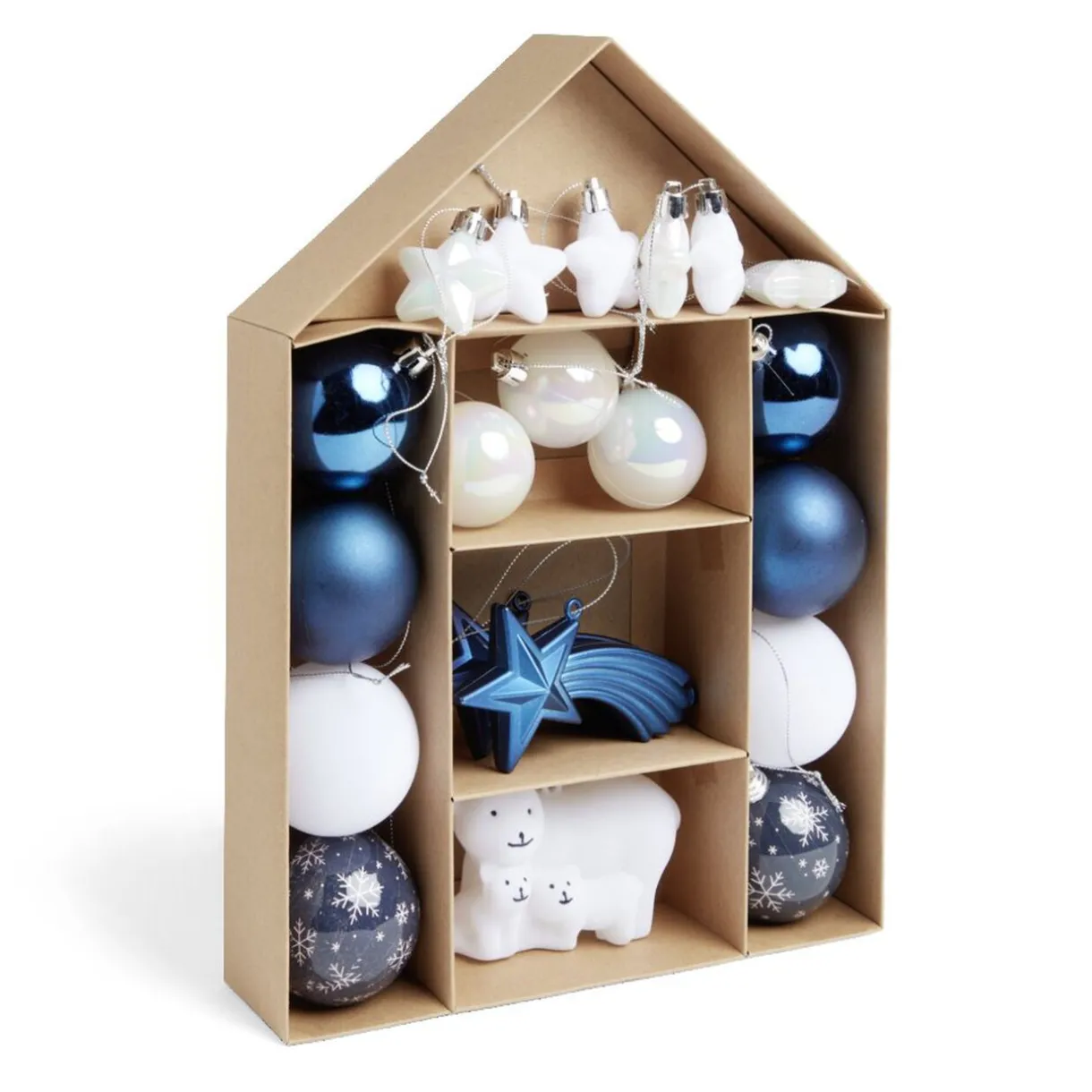 Sale Gifi Kit décoration sapin de Noël boréal bleu et blanc 20 pièces