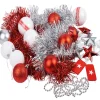Gifi Kit décoration sapin nordique rouge et blanc 60 pièces^ Décoration Sapin