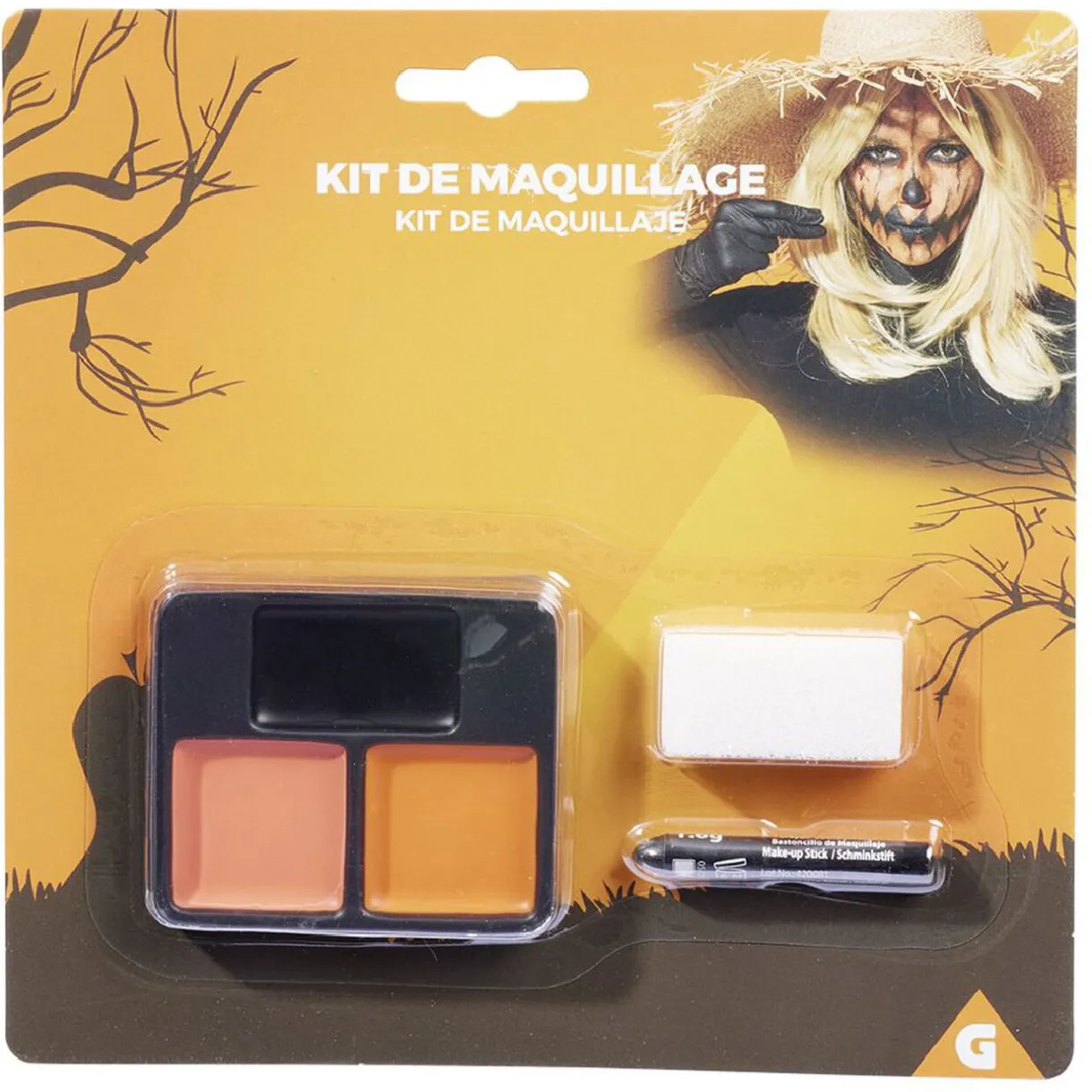 Sale Gifi Kit maquillage Halloween citrouille orange