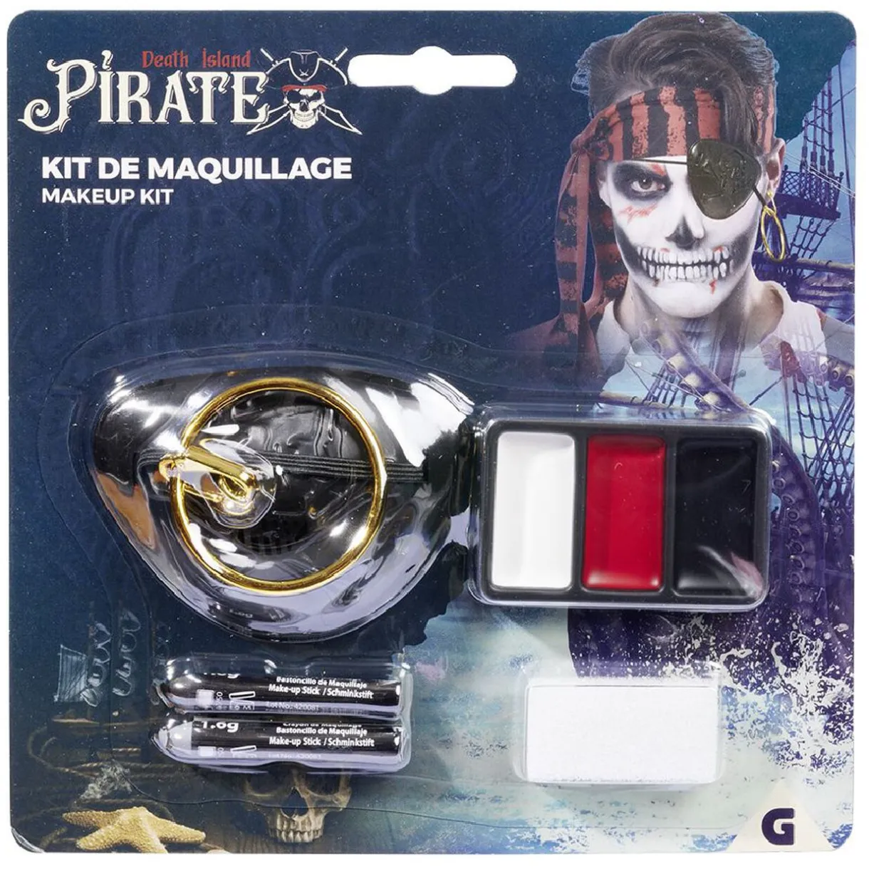 Clearance Gifi Kit maquillage Halloween pirate blanc