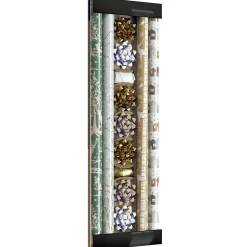 Gifi Kit papier cadeau x4 bolduc x2 noeud x7 motif nature blanc doré vert^ Loisirs Créatifs Et Emballage Cadeau